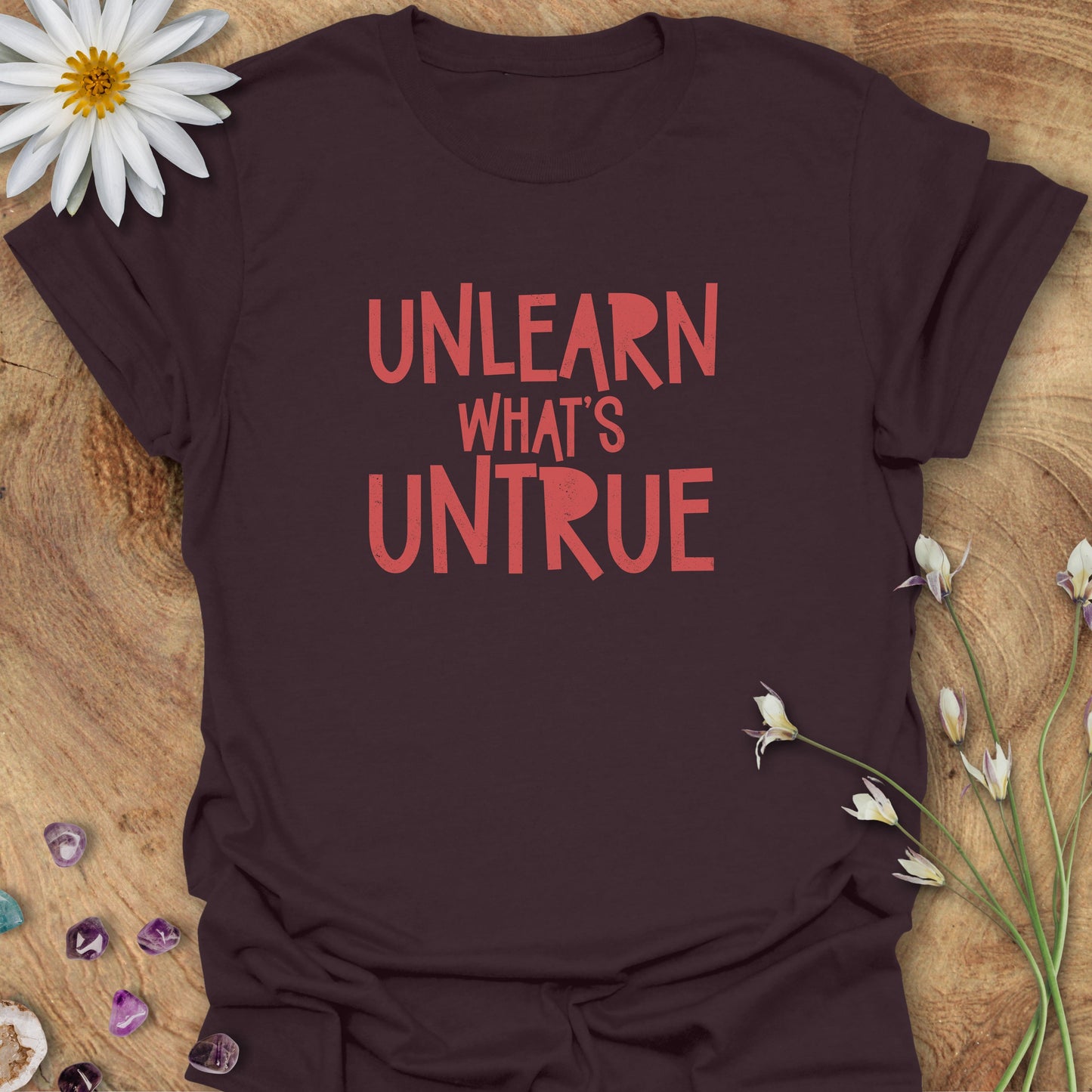 Unlearn What's Untrue T-Shirt Dark Chocolate