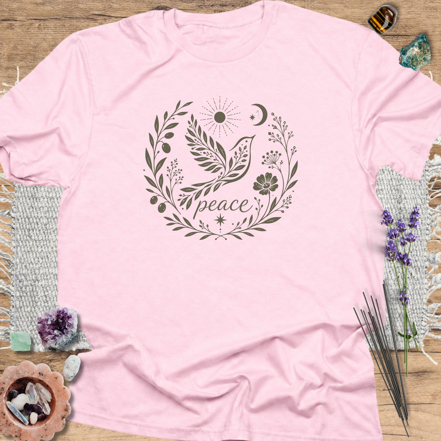 Peace Dove T-Shirt Light Pink