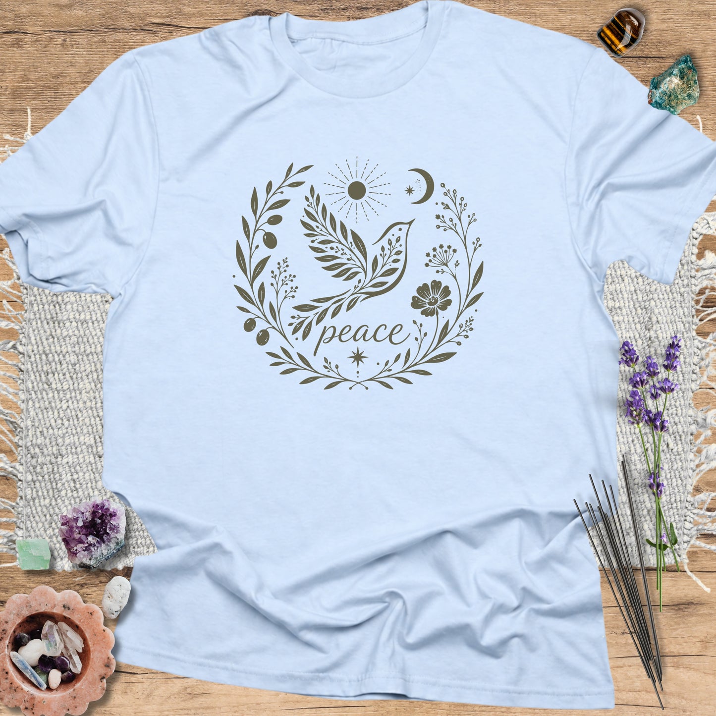 Peace Dove T-Shirt Light Blue