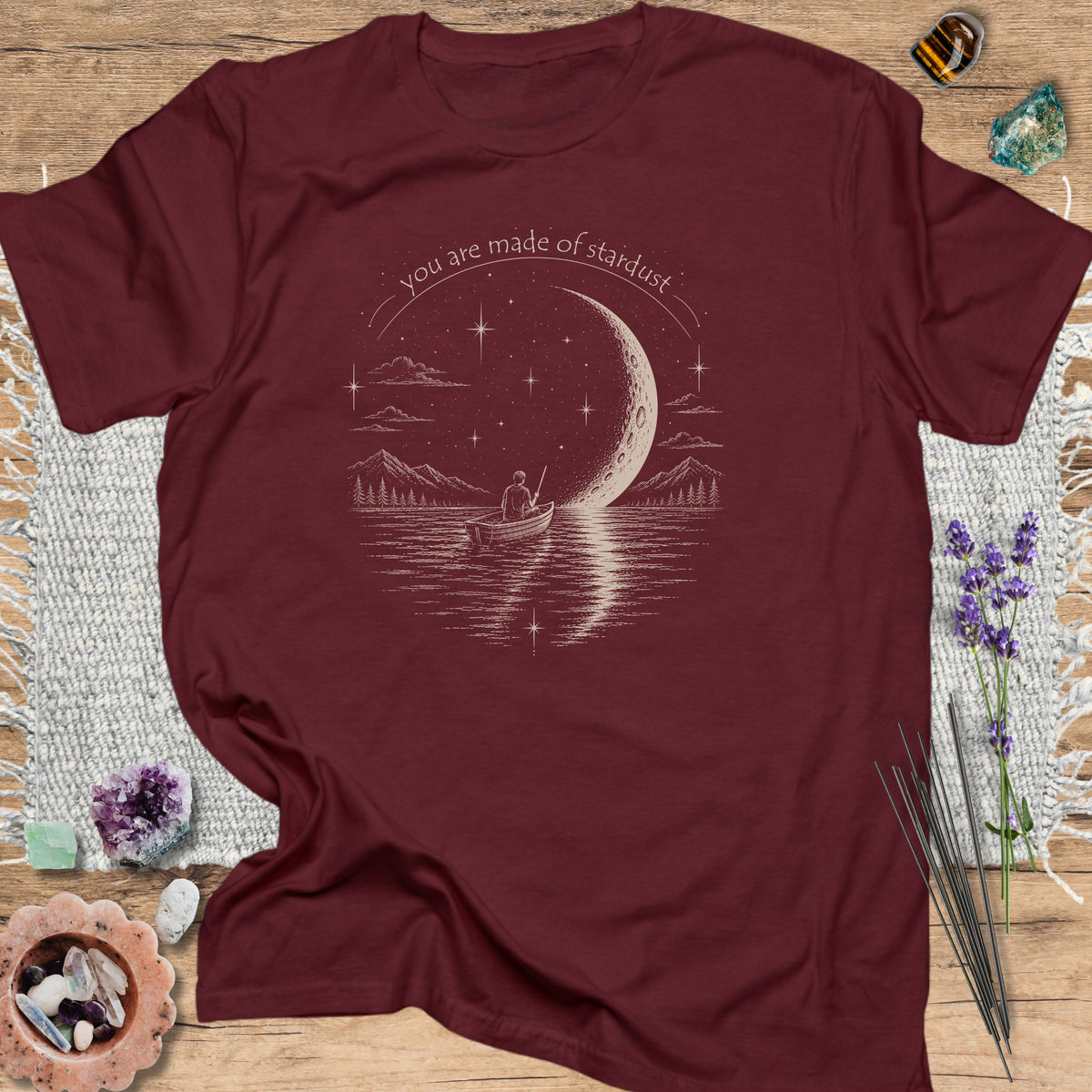 You Are Made of Stardust T-Shirt Maroon