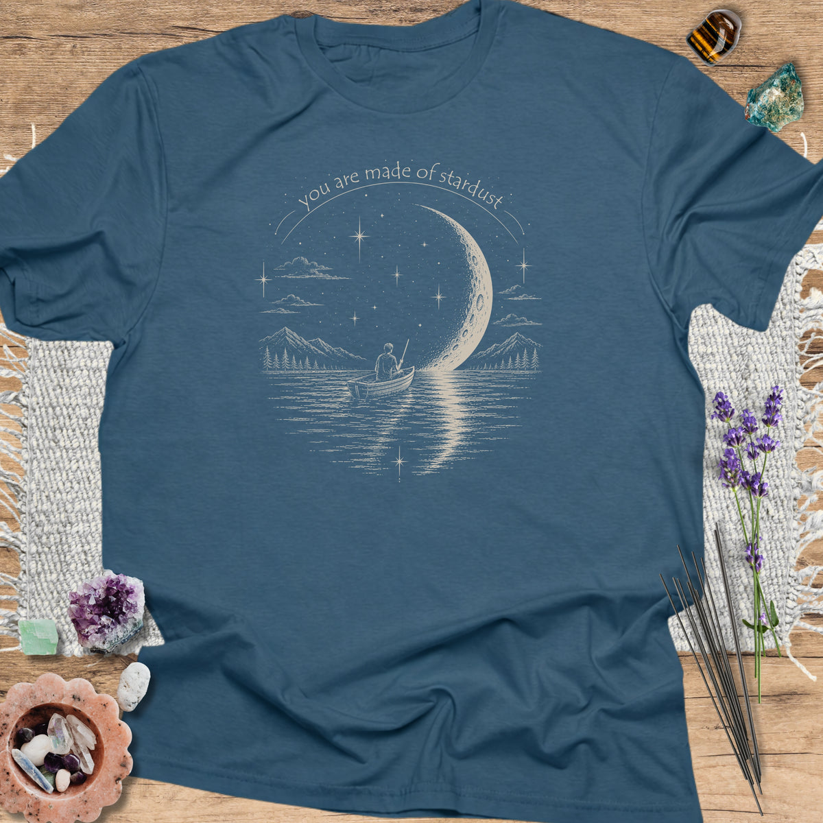 You Are Made of Stardust T-Shirt Indigo Blue