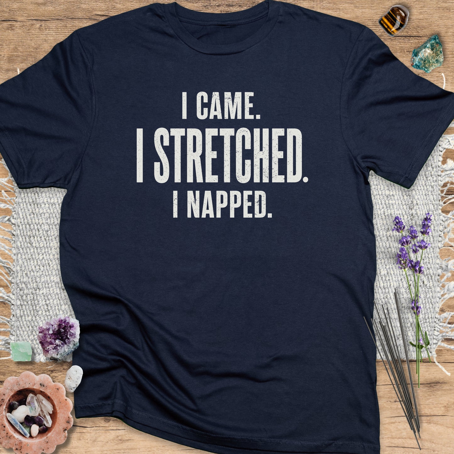 I Came. I Stretched. I Napped. T-Shirt Navy