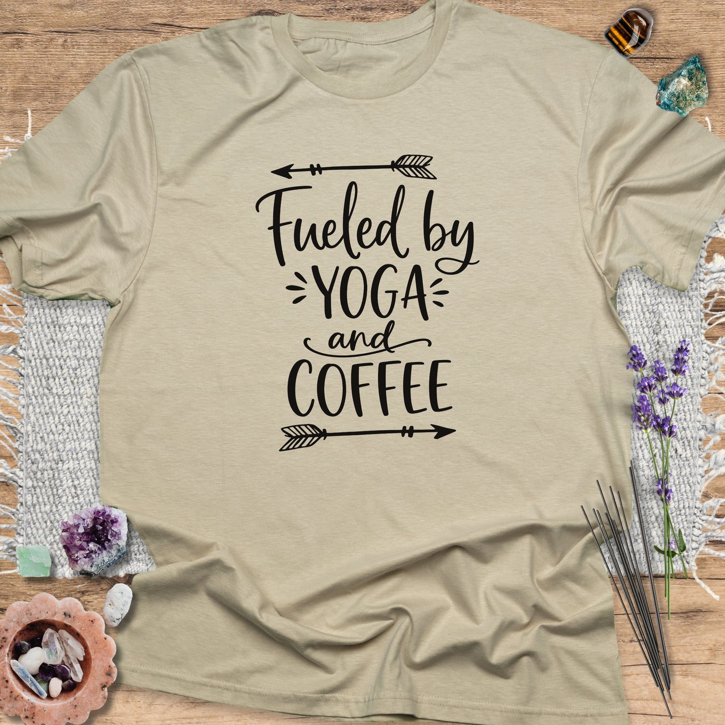 Yoga & Coffee T-Shirt Sand