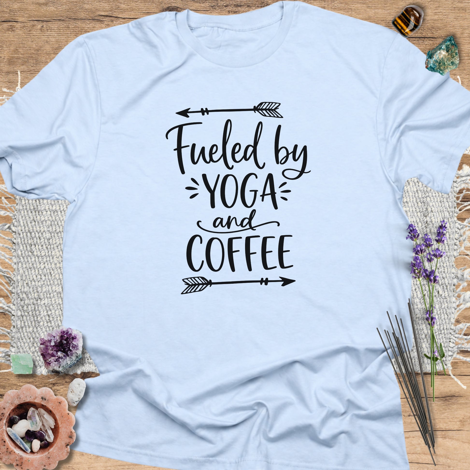 Yoga & Coffee T-Shirt Light Blue