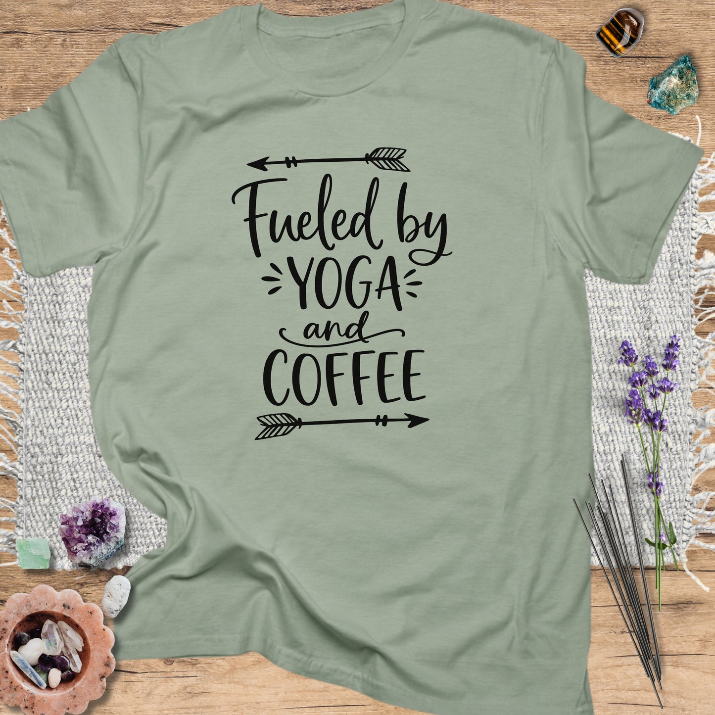 Yoga & Coffee T-Shirt Sage