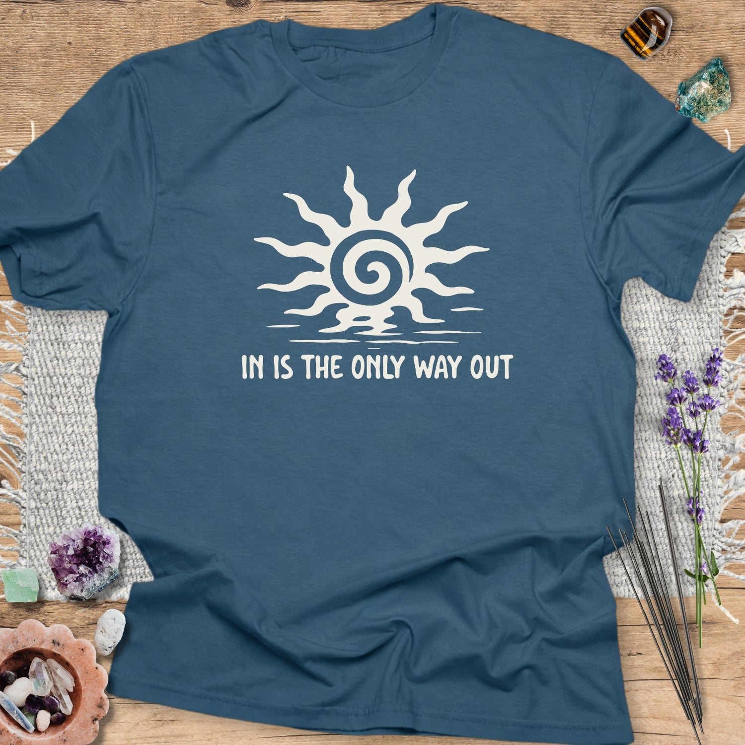 In Is the Only Way Out T-Shirt Indigo Blue