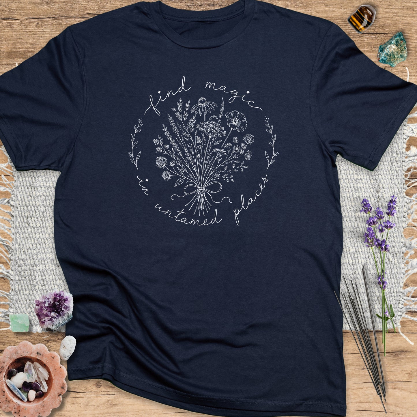 Find Magic In Untamed Places T-Shirt Navy
