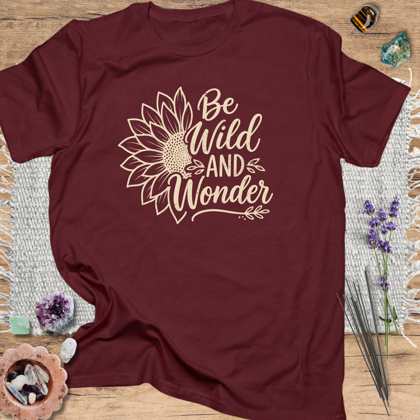 Be Wild and Wonder T-Shirt Maroon
