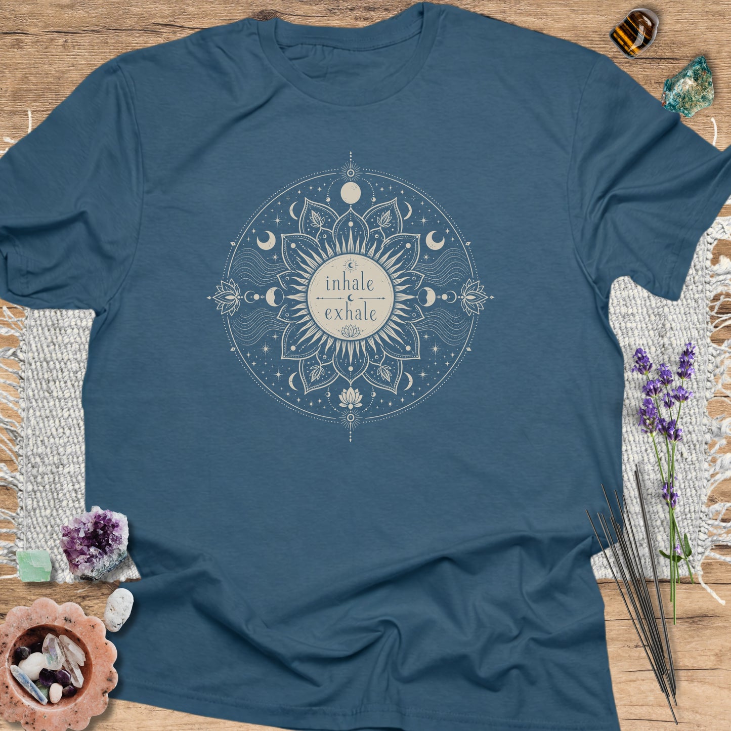 Inhale Exhale Mandala Indigo Blue