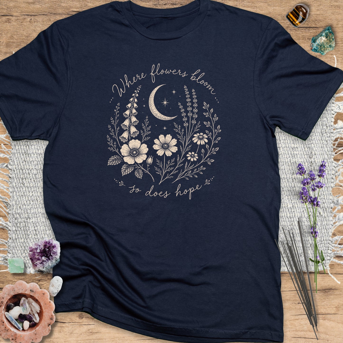 Where Flowers Bloom T-Shirt Navy