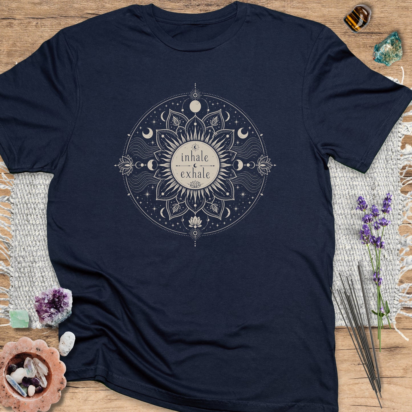 Inhale Exhale Mandala Navy