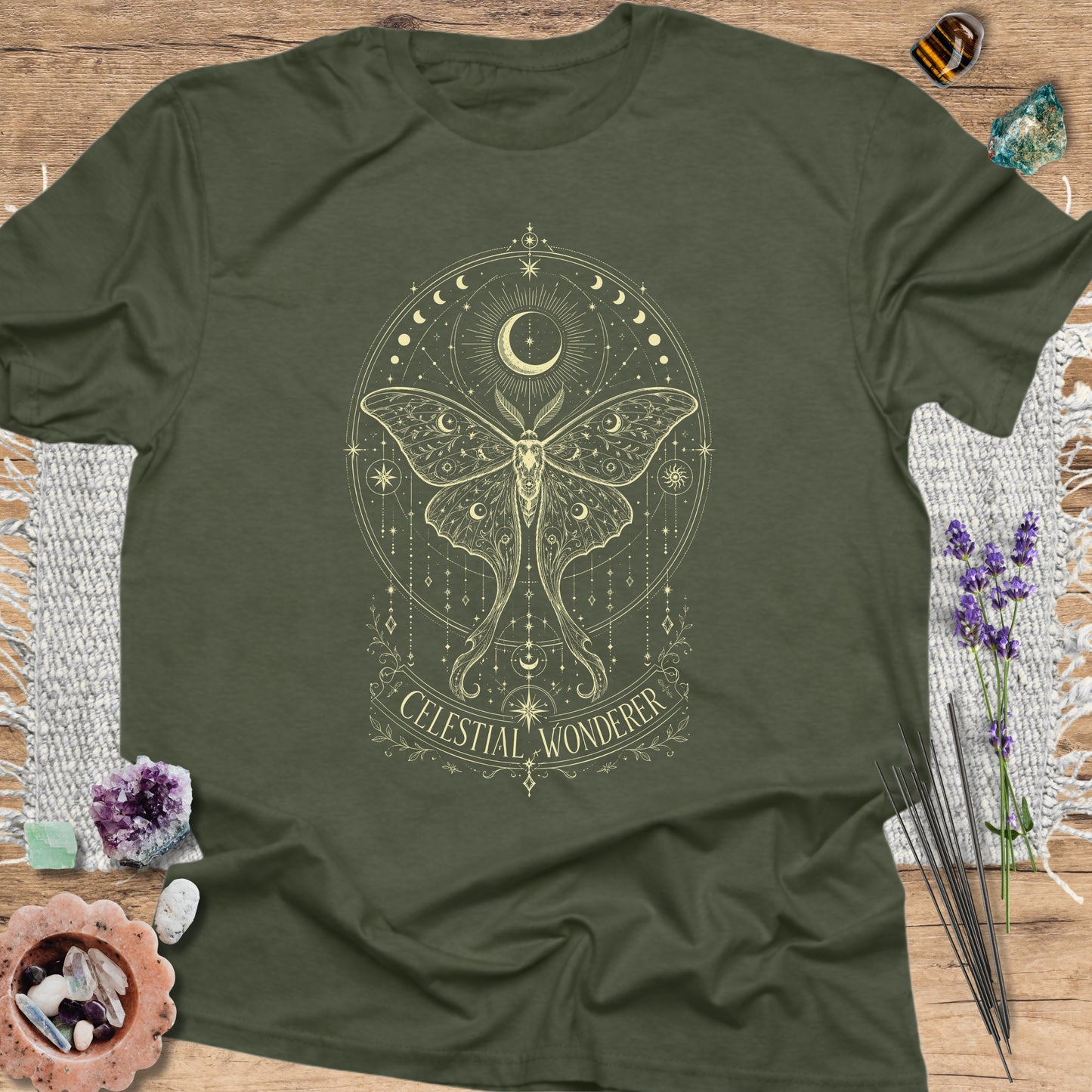 Celestial Wonderer T-Shirt Military Green