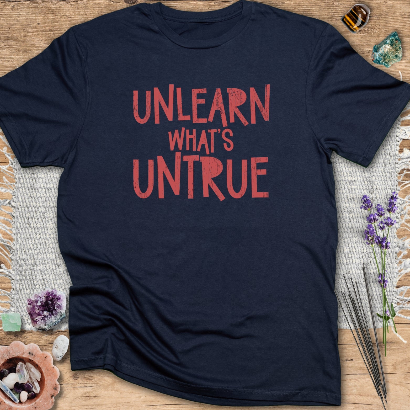 Unlearn What's Untrue T-Shirt Navy
