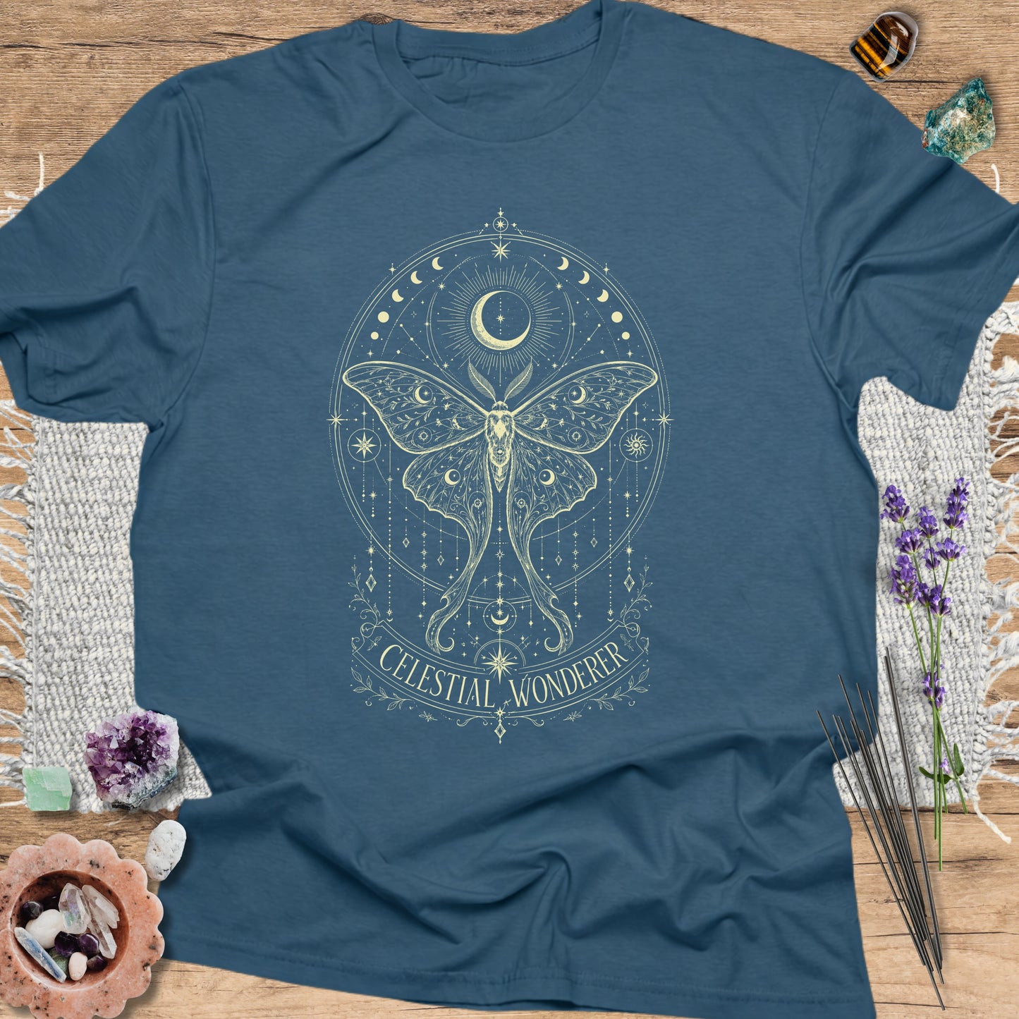Celestial Wonderer T-Shirt Indigo Blue