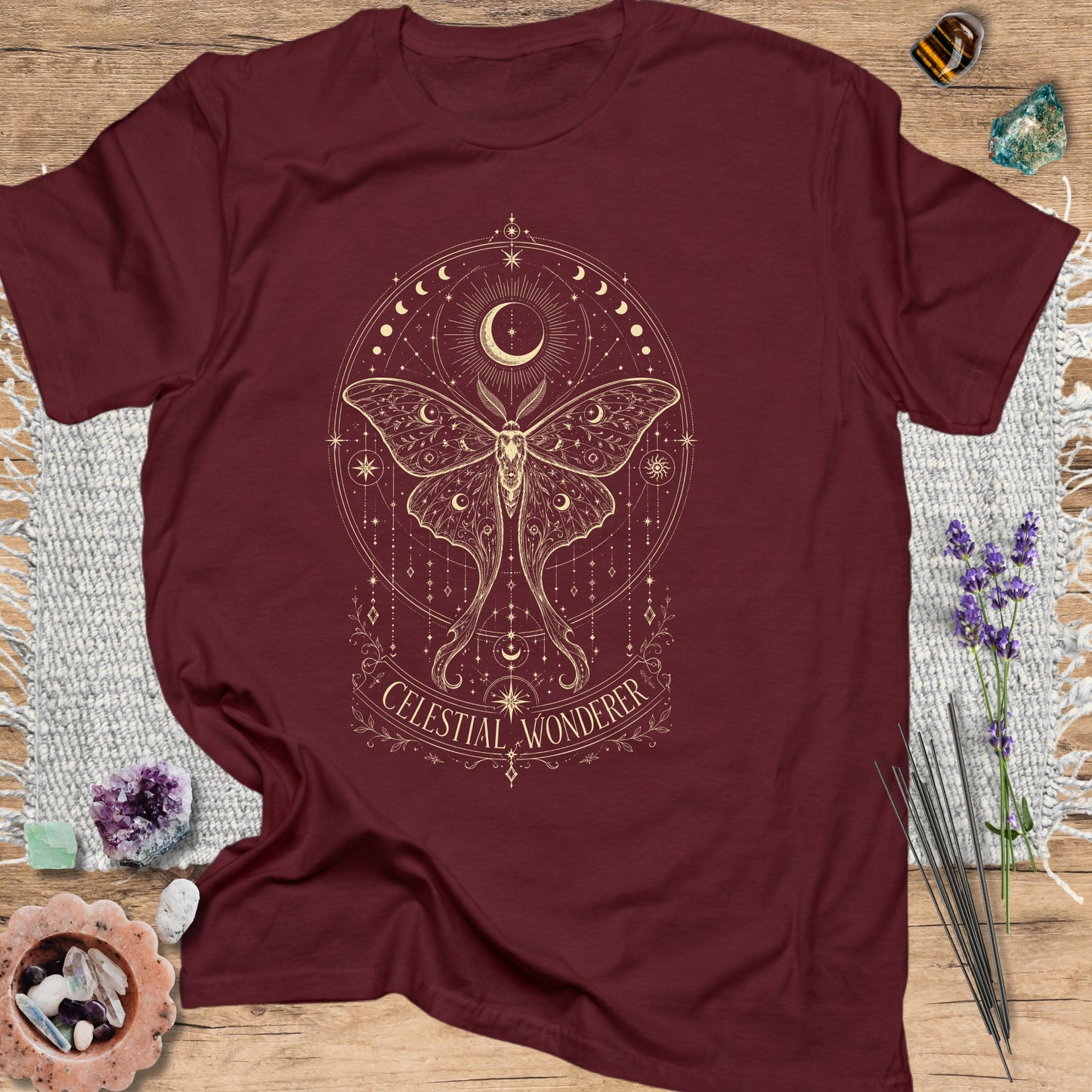Celestial Wonderer T-Shirt Maroon