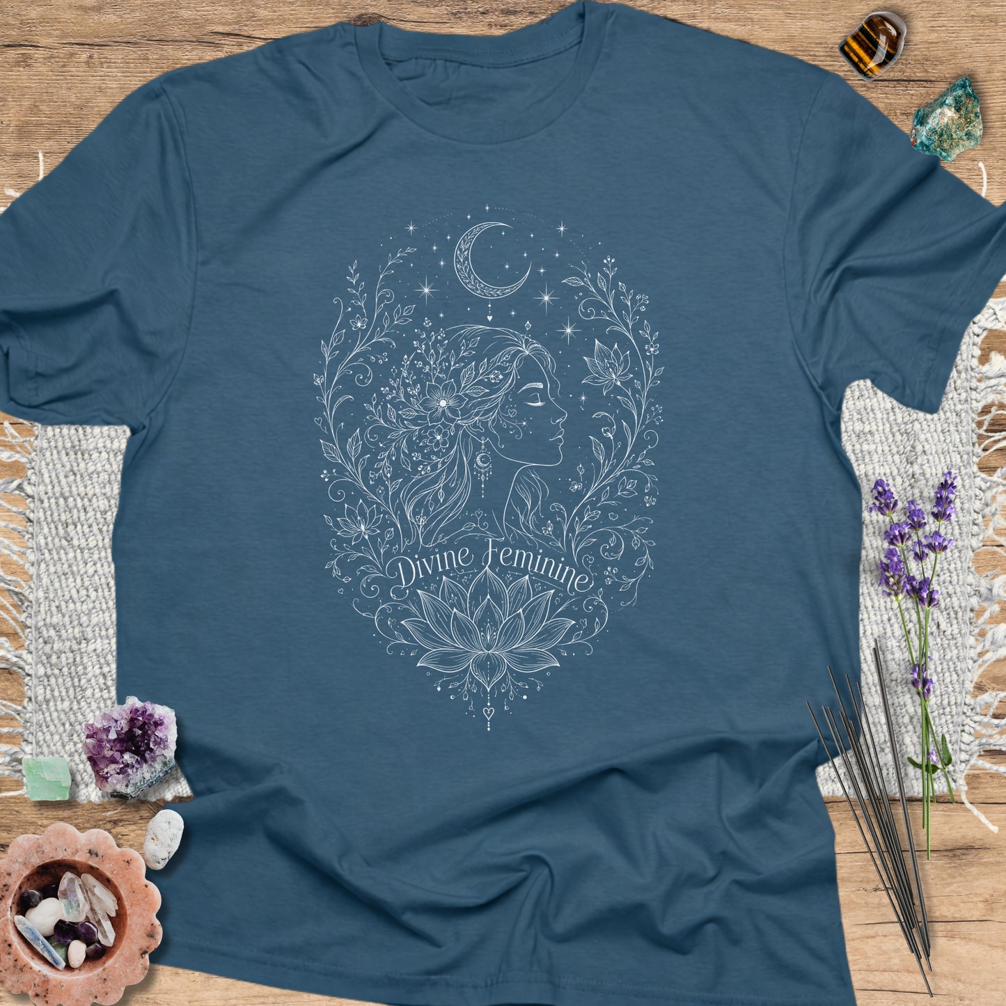 Divine Feminine T-Shirt Indigo Blue