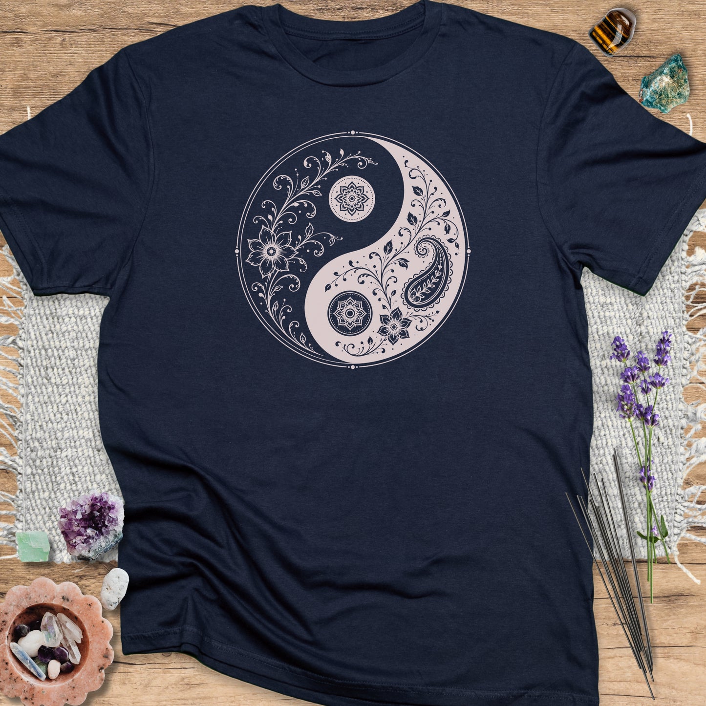 Yin Yang Paisley T-Shirt Navy