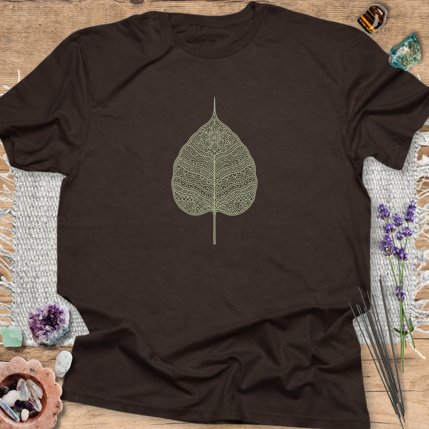 Bodhi Leaf T-Shirt Dark Chocolate