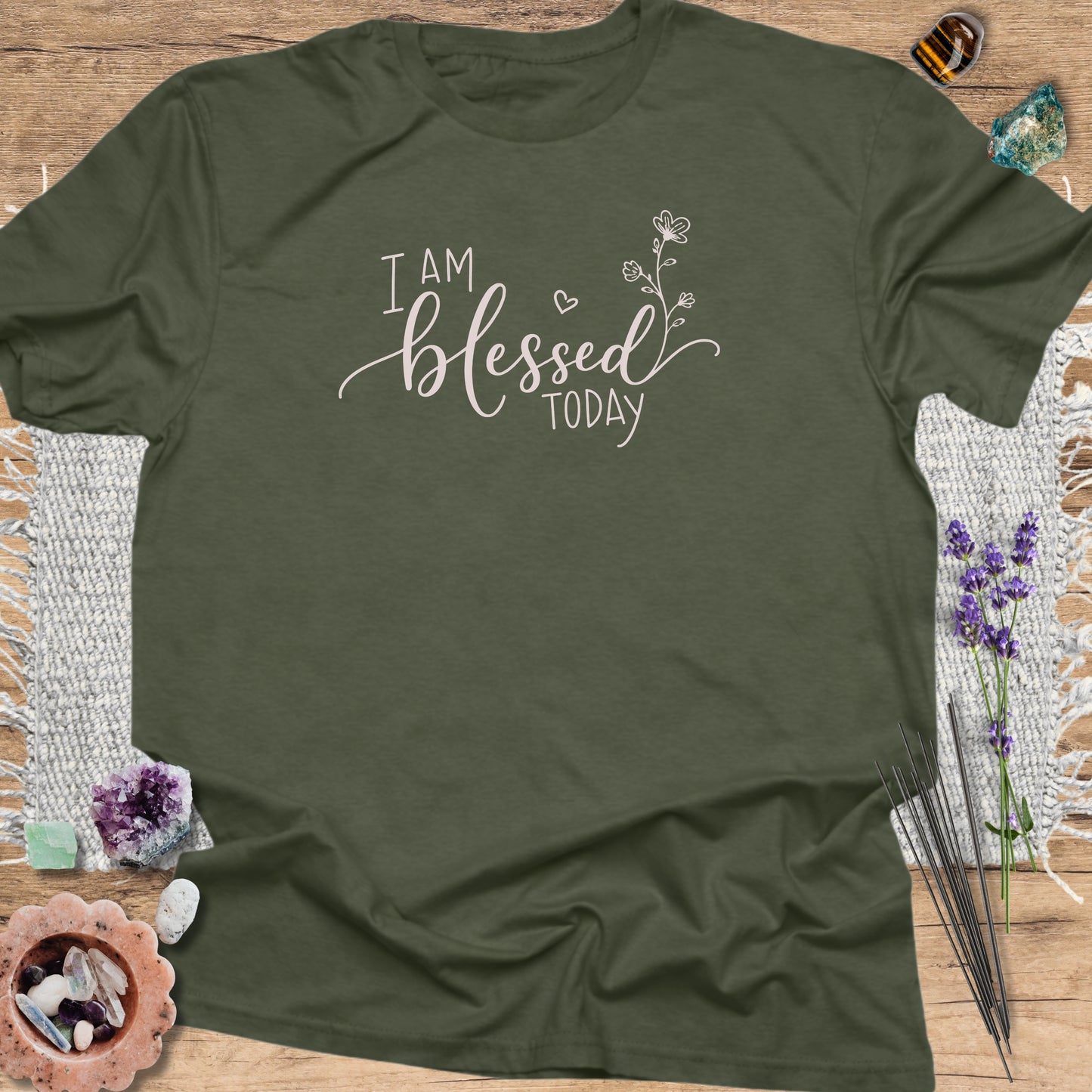 Blessed Today T-Shirt Military Green