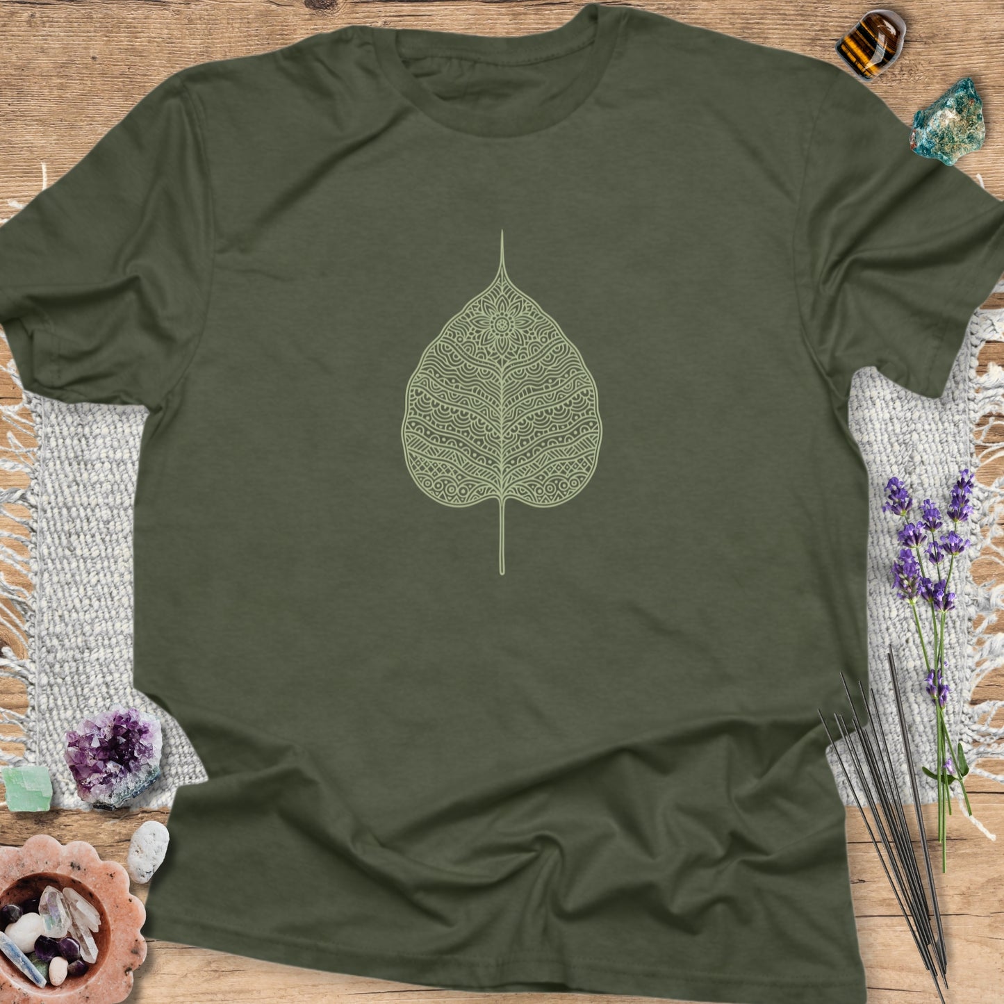 Bodhi Leaf T-Shirt Military Green