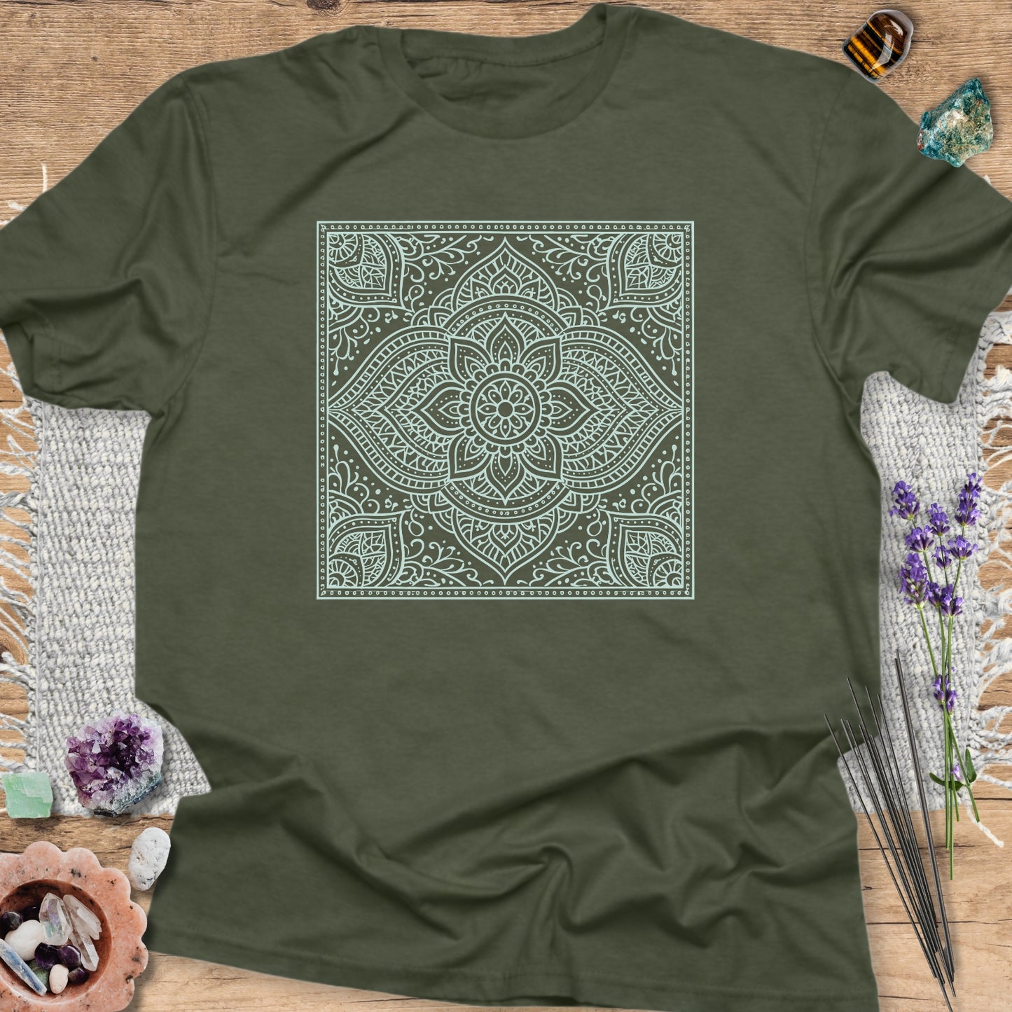 Floral Square Zentangle T-Shirt