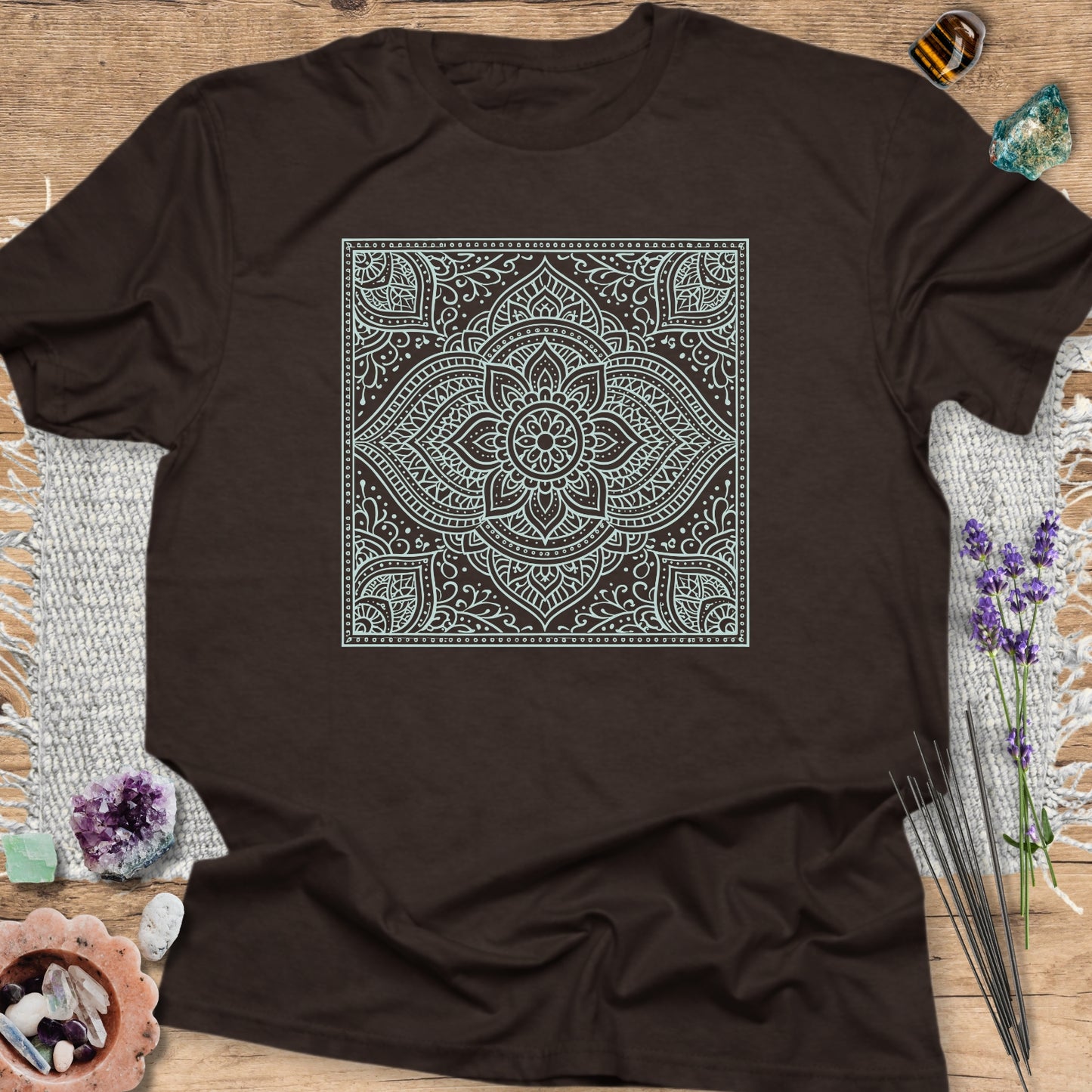 Floral Square Zentangle T-Shirt