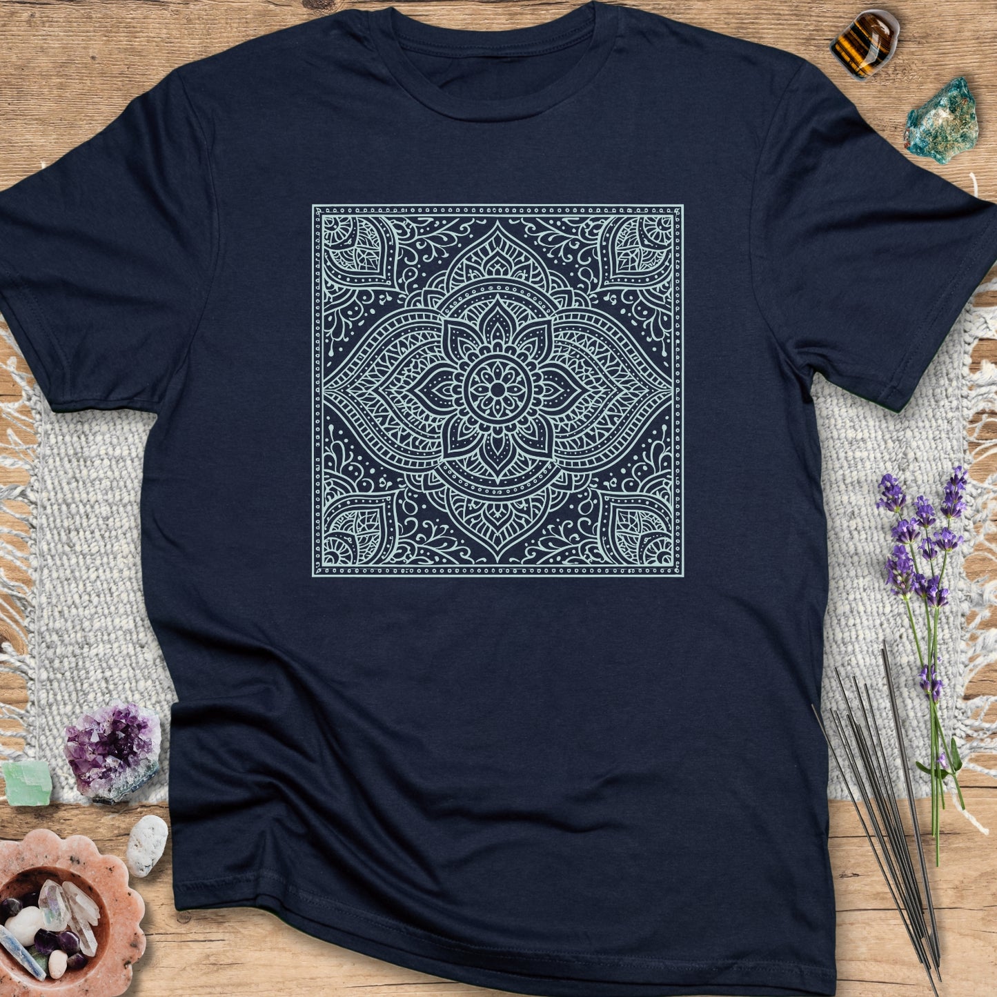 Floral Square Zentangle T-Shirt