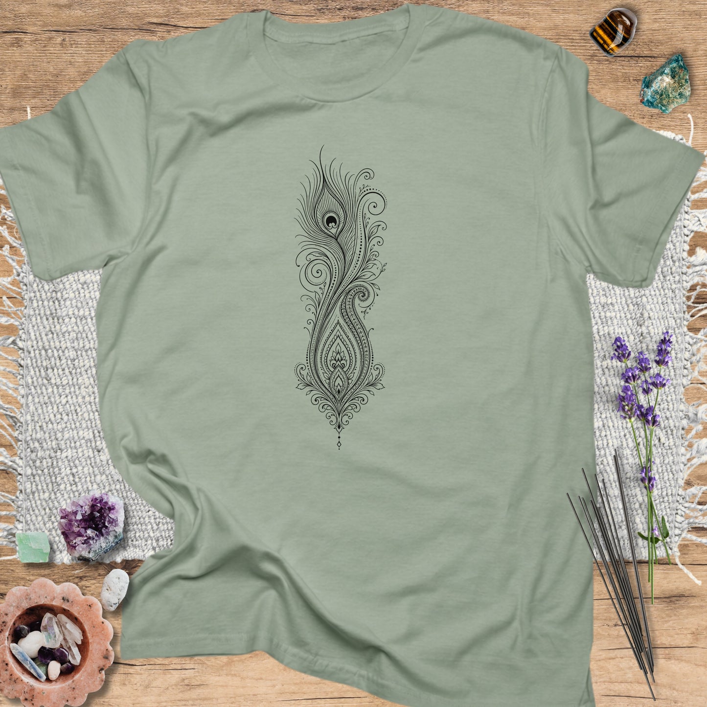 Paisley Peacock Feather Sage