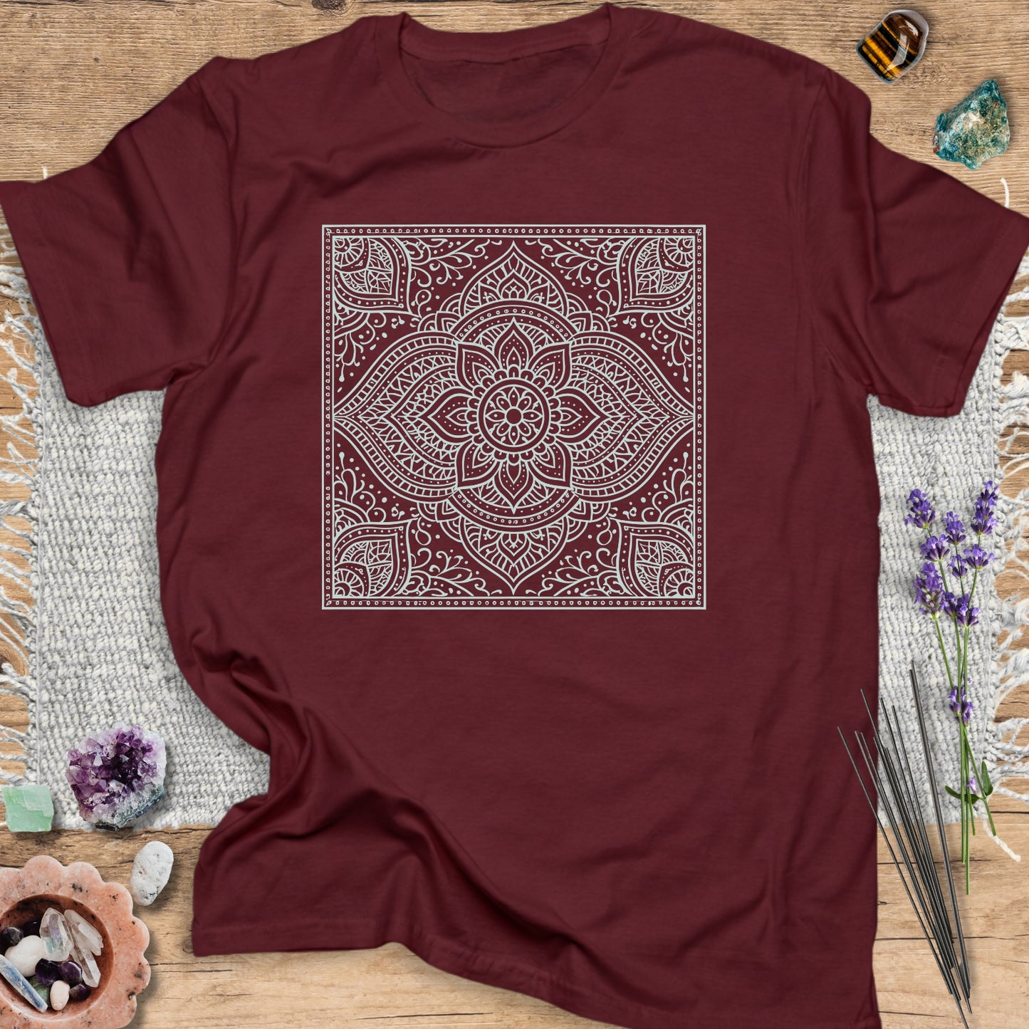 Floral Square Zentangle T-Shirt