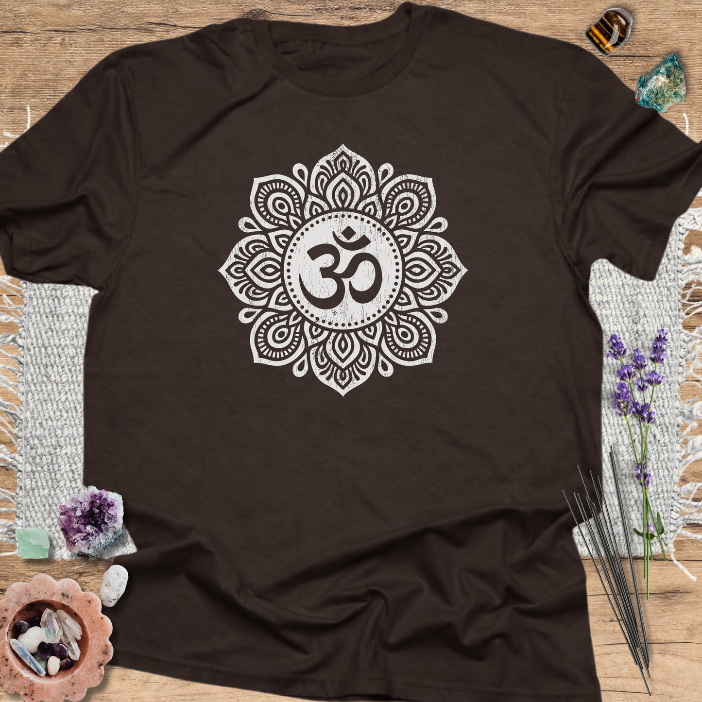 Om Mandala T-Shirt Dark Chocolate