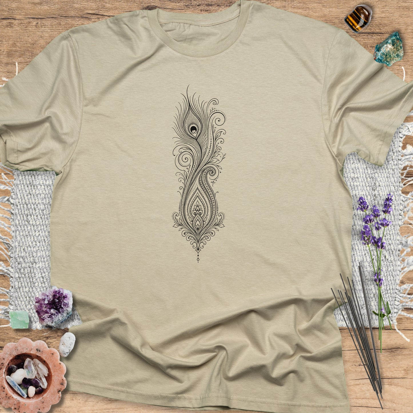Paisley Peacock Feather Sand