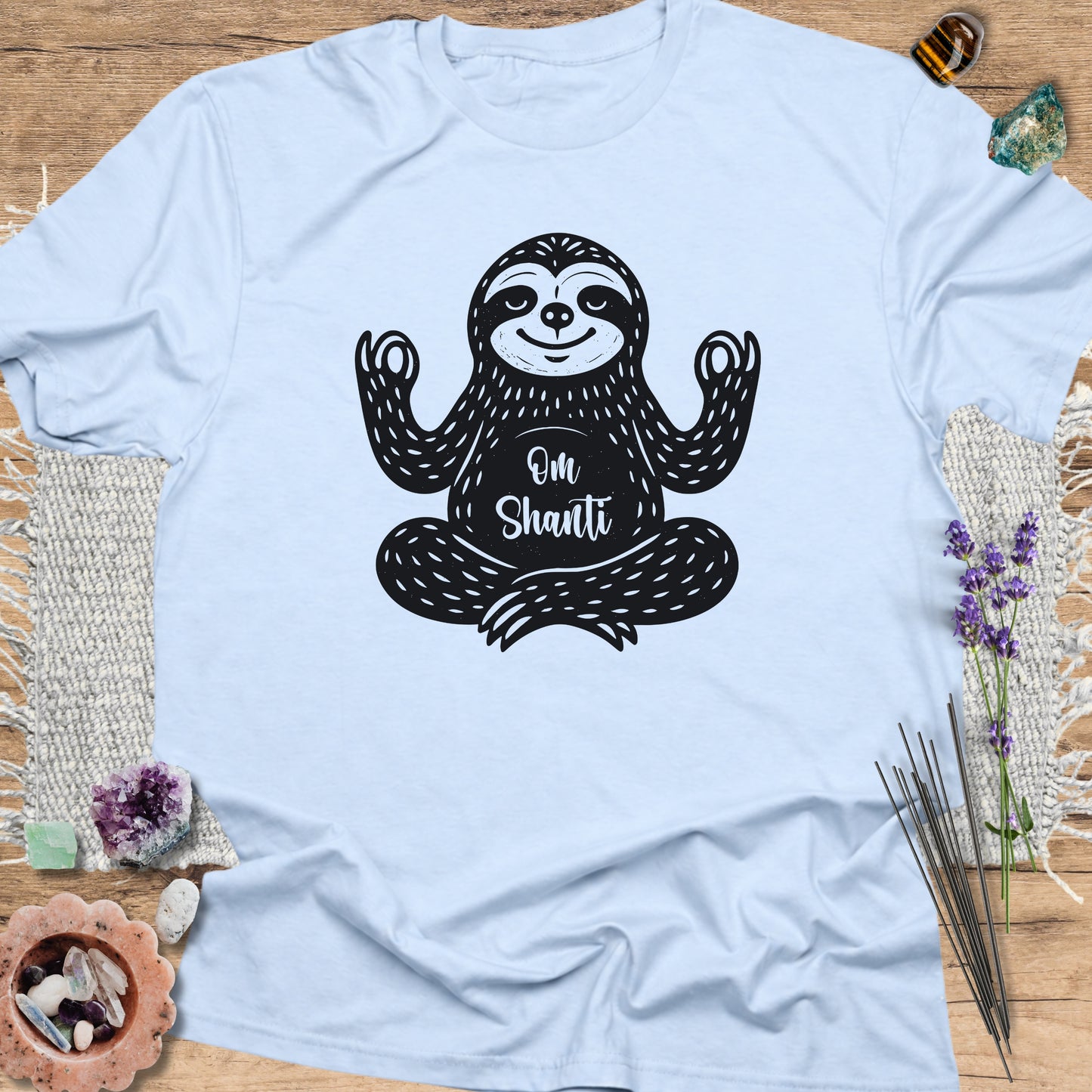 Om Shanti Sloth Light Blue