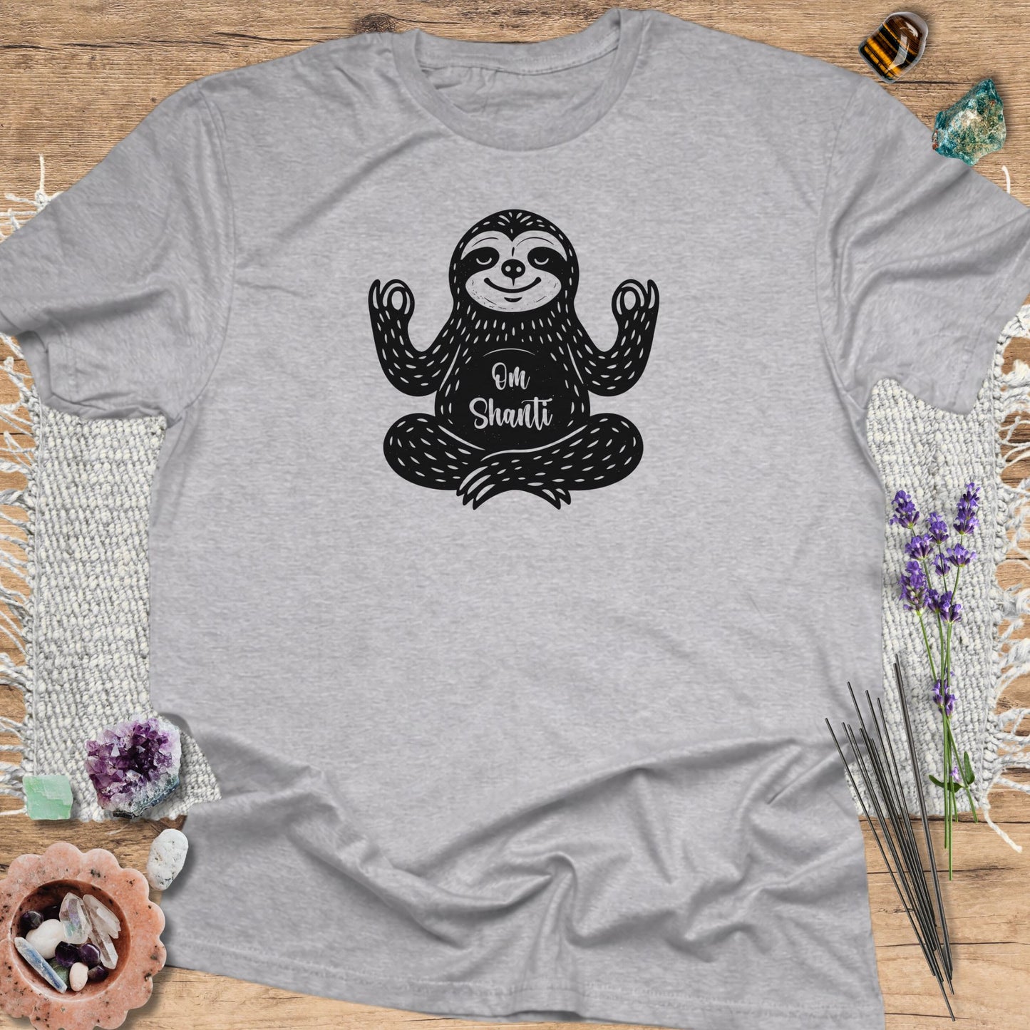 Om Shanti Meditative Sloth T-Shirt