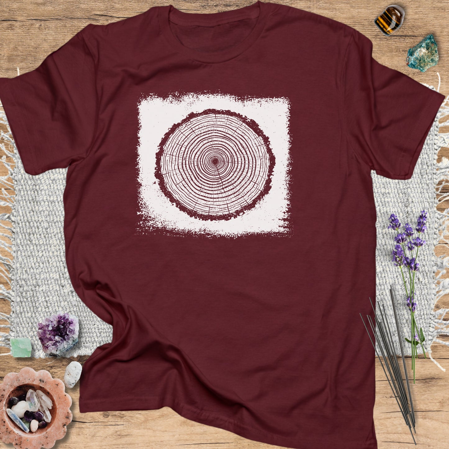 Tree Rings Maroon