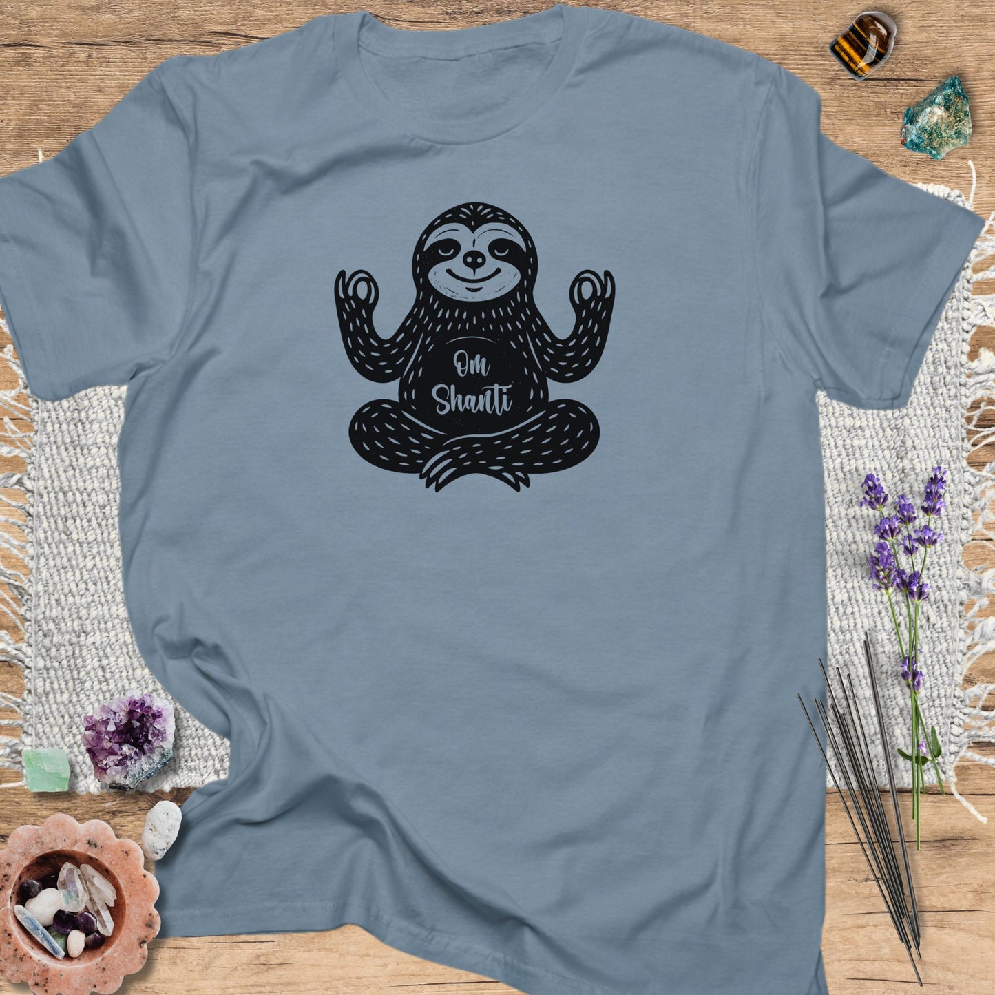 Om Shanti Meditative Sloth T-Shirt