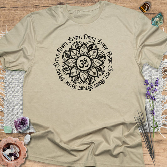 Om Namah Shivaya Floral T-Shirt Sand