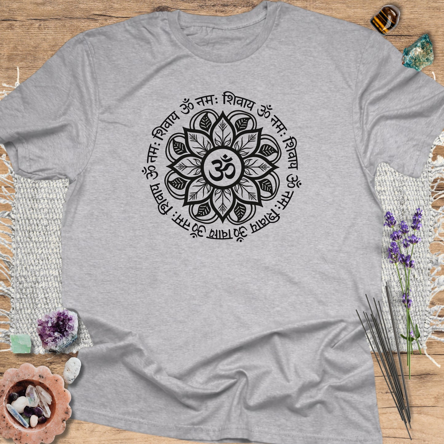 Om Namah Shivaya Floral Sport Grey