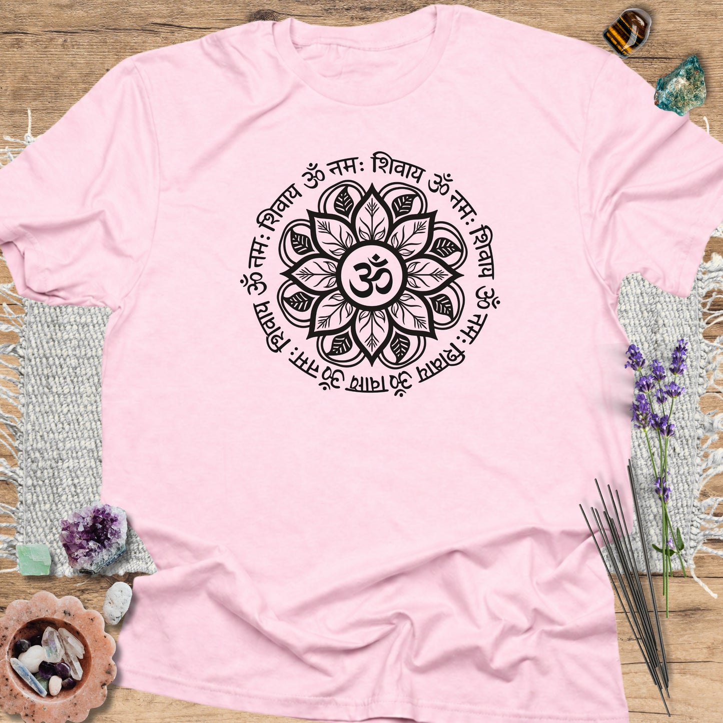 Om Namah Shivaya Floral Light Pink