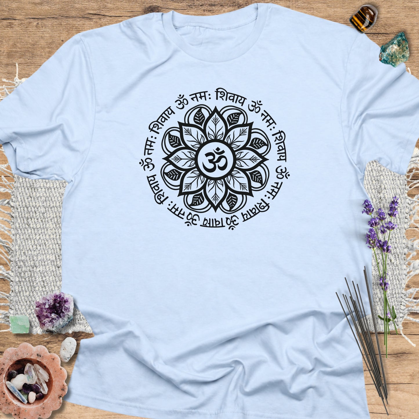 Om Namah Shivaya Floral Light Blue