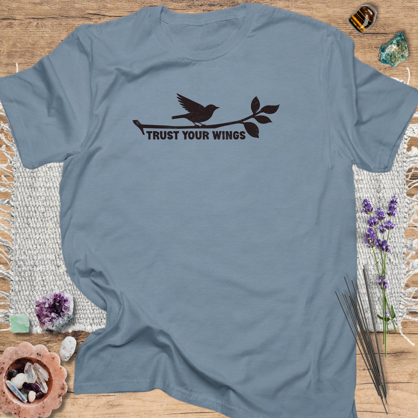 Trust Your Wings Stone Blue