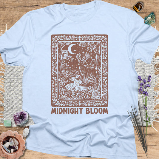 Midnight Bloom T-Shirt Light Blue
