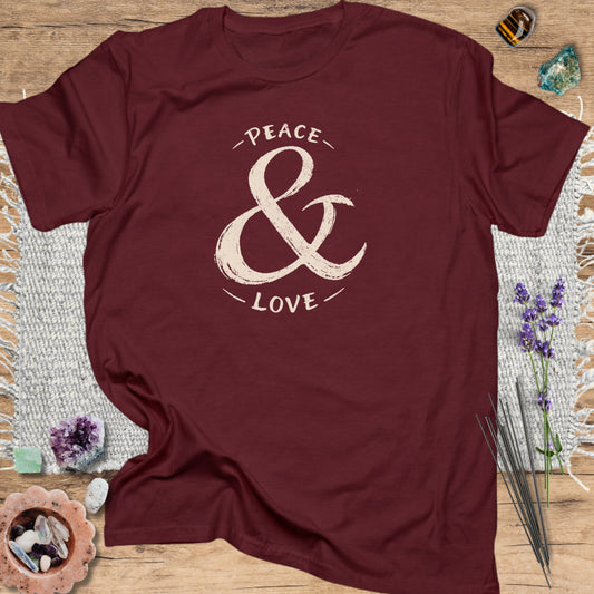 Peace & Love T-Shirt Maroon