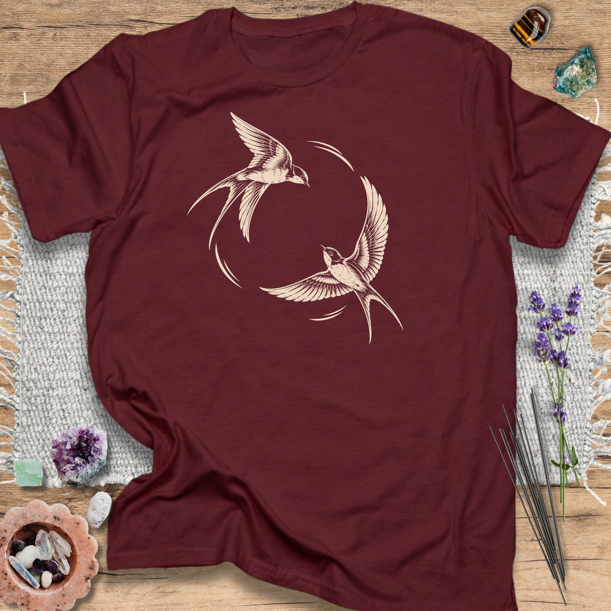 Ivory Swallows Maroon