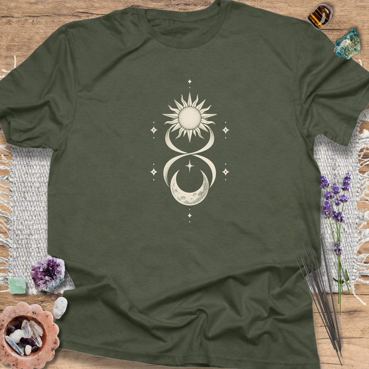 Celestial Sun and Moon Military Green