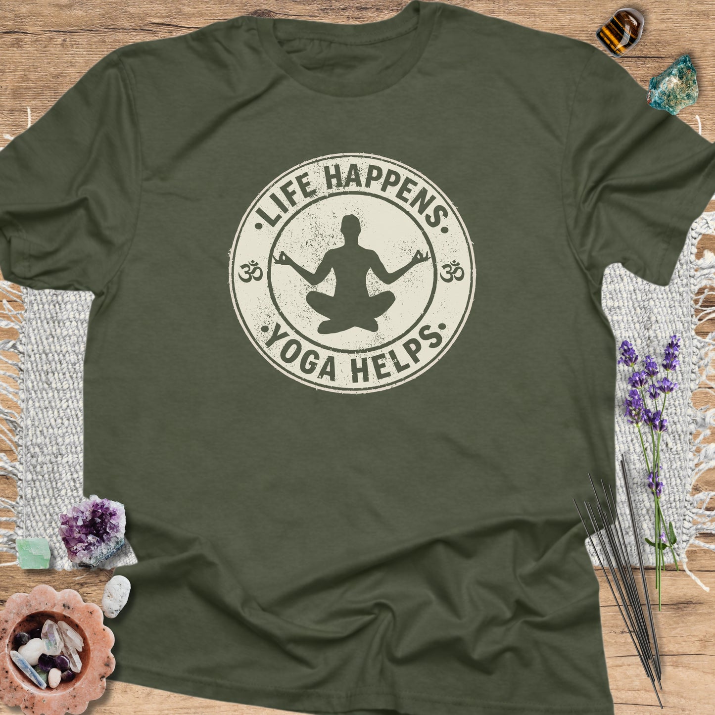 Life Happens, Yoga Helps Military Green