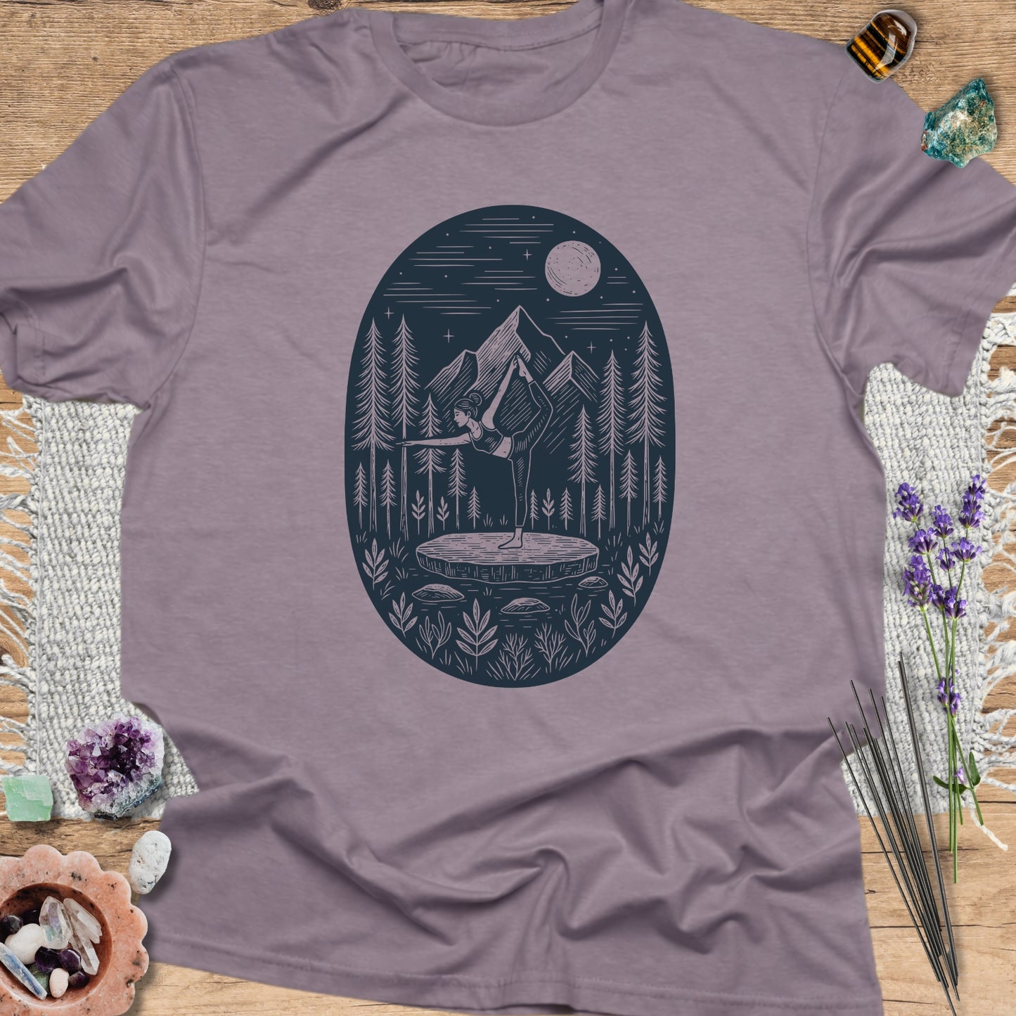 Moonlit Forest Yoga T-Shirt