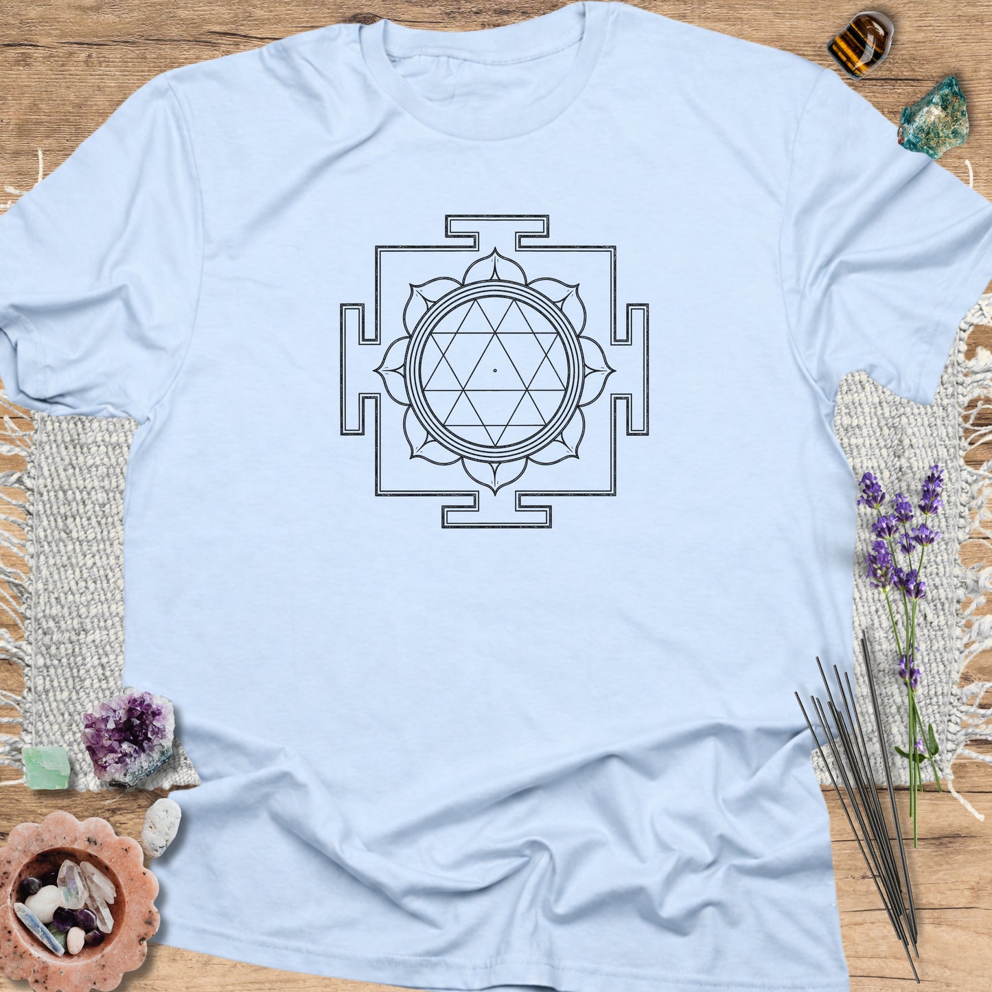 Ganesh Yantra T-Shirt Light Blue