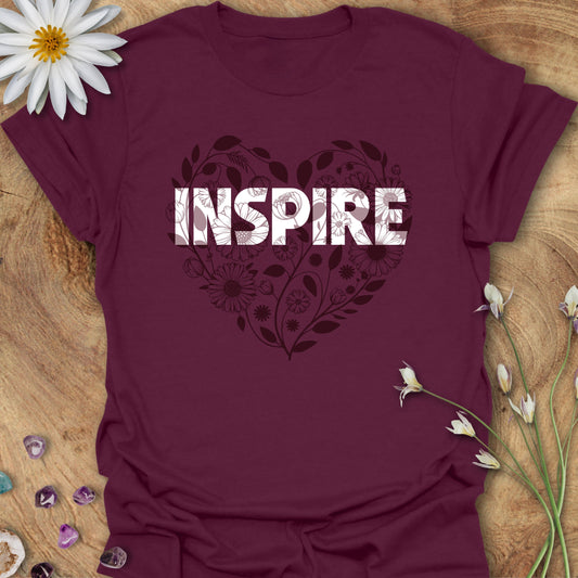 Inspire Heart T-Shirt Maroon