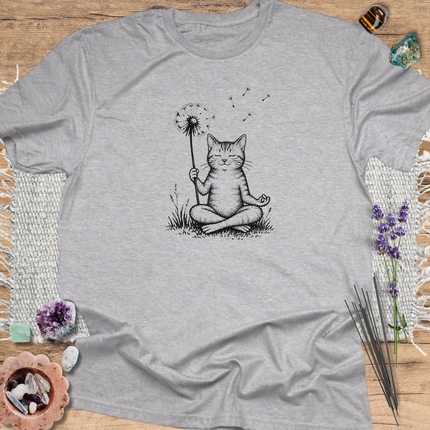 Cat With Dandelion Sport Grey