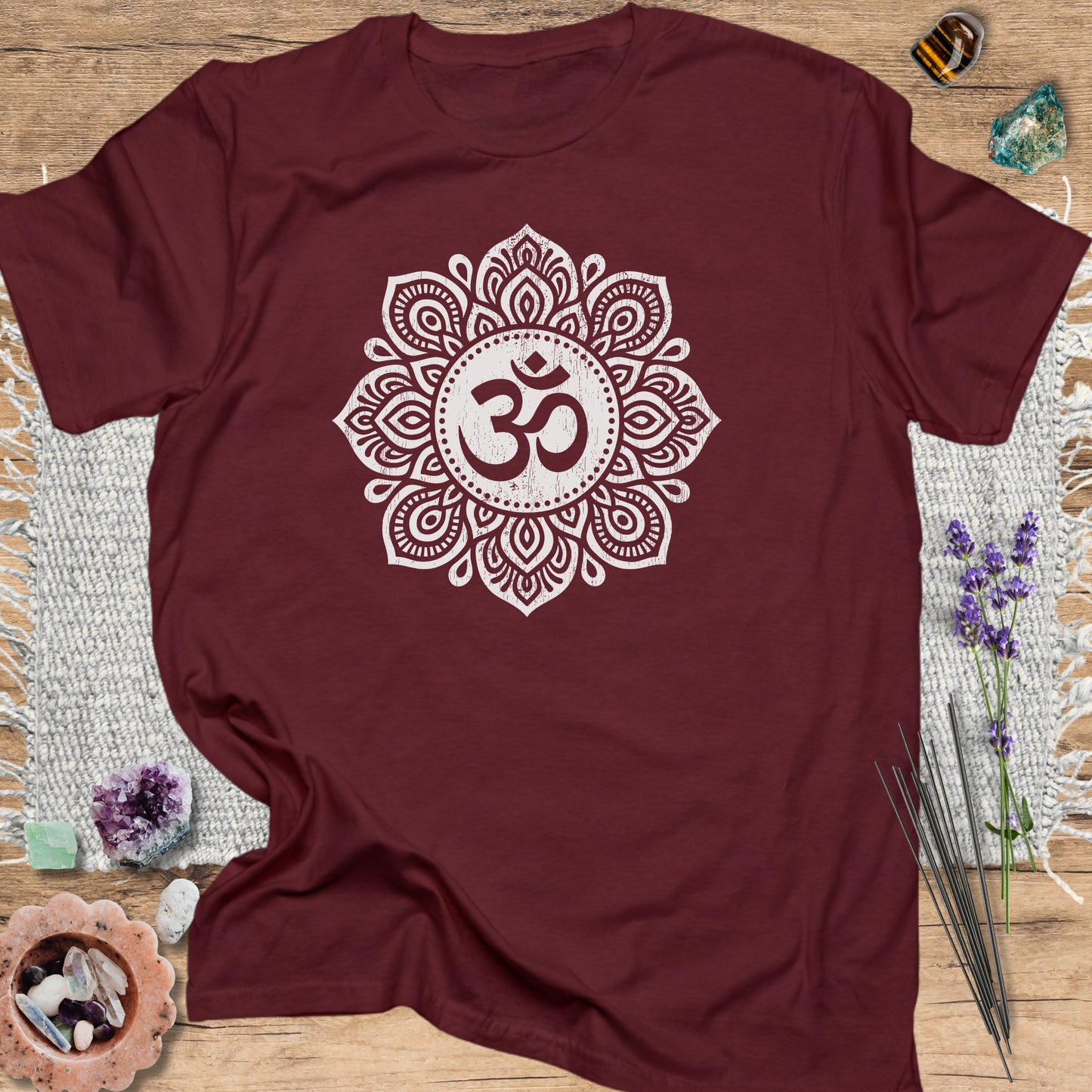 Om Mandala T-Shirt Maroon